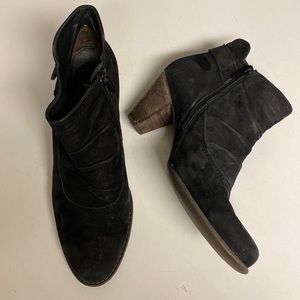 PAUL GREEN Suede Heeled Zip Ankle Boot Shoes Sz 8
